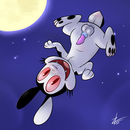 animal_genitalia animal_penis balls big_ears erection fangs feral fur genitals male moon night nude open_mouth penis sky smile solo star starry_sky teeth white_body white_fur zeklullaby bunnicula_(series) bunnicula lagomorph leporid mammal rabbit vampire 1:1 2016 digital_media_(artwork) hi_res