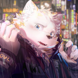 5_fingers anthro blush cheek_tuft city city_background claws clothed clothing facial_tuft fingers fur head_tuft inner_ear_fluff jacket looking_at_viewer male neck_tuft raining slightly_chubby slightly_chubby_anthro slightly_chubby_male solo topwear tuft white_body white_fur gharne bear mammal 1:1 absurd_res hi_res shaded