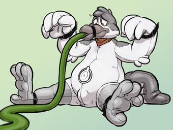 4_fingers 4_toes anisodactyl anthro avian_feet beak bulge clothed clothing feet fingers green_background inflatable kerchief male mostly_nude muzzle_(object) muzzled neckerchief neckwear nozzle pool_toy simple_background solo toes tube worried cubi dizfoley animate_inanimate avian bird living_inflatable 2015 digital_drawing_(artwork) digital_media_(artwork)