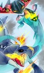 ambiguous_gender claws duo feral fight fire sharp_teeth tail teeth psibunny mythology nintendo pokemon dragapult dragon dreepy garchomp generation_4_pokemon generation_8_pokemon mythological_creature mythological_scalie pokemon_(species) reptile scalie 2019 hi_res