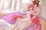 accessory bed bedroom breasts brown_eyes brown_hair curtains duo eyes_closed female furniture hair hair_accessory hairpin long_hair long_tail male nipples nude one_eye_closed pink_hair relaxing romantic romantic_ambiance tail haruhixros artemis_tsukino jack_filems animal_humanoid canid canid_humanoid canine canine_humanoid cat_humanoid dog_humanoid felid felid_humanoid feline feline_humanoid humanoid mammal mammal_humanoid 14:9 hi_res