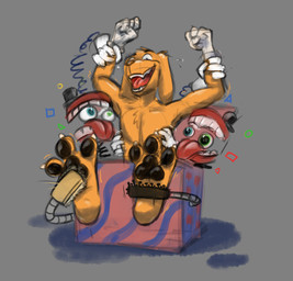 3_toes anthro black_pawpads chest_tuft claws clothing feet foot_fetish for_a_head fur fur_tuft gloves gloves_only grey_background handwear handwear_only heterochromia laugh male mostly_nude open_mouth open_smile pawpads paws raised_arms restrained shirt simple_background smile solo_focus teeth tickle_fetish tickle_torture tickling tickling_feet tickling_sides toe_claws toes tongue topwear tuft white_clothing white_gloves white_handwear wrist_grab yellow_body yellow_fur misterfuchs glitch_productions the_amazing_digital_circus caine_(tadc) scratch_(tadc) bird_dog canid canine canis domestic_dog golden_retriever humanoid hunting_dog mammal object_head retriever tooth_creature hi_res
