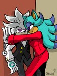 butler clock clothing dominant dominant_female duo female gloves handwear hypnosis male mind_control pocketwatch submissive submissive_male watch gameboyred mindtasker_(colorist) sega sonic_the_hedgehog_(series) breezie_the_hedgehog silver_the_hedgehog hi_res