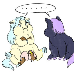 ambiguous_feral ambiguous_gender baby blue_eyes blue_hair blue_hooves blue_tail breastfeeding brown_body brown_fur dialogue ellipsis female female_feral feral fur group hair holding_another hooves purple_body purple_fur purple_hair purple_hooves purple_tail sitting smile tail white_body white_fur yellow_tail young young_ambiguous yellowcottoncandy030 fluffy_pony fluffy_pony_(species) mammal 1:1 2025 digital_media_(artwork) hi_res mother_(lore) mother_and_child_(lore) parent_(lore) parent_and_child_(lore)