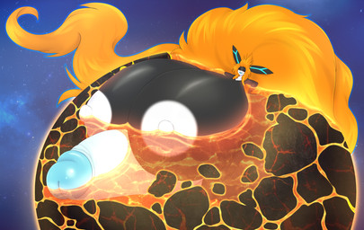 balls bathing big_balls big_breasts big_penis black_balls black_body black_breasts black_ears breasts cosmic_background feet foot_on_balls genitals gynomorph hair half-closed_eyes huge_balls huge_breasts huge_hips huge_penis hyper hyper_balls hyper_breasts hyper_genitalia hyper_hair hyper_hips hyper_penis intersex lava_bath long_ears long_hair macro miranda_soulharvest_(pelleelle) multicolored_balls multicolored_body multicolored_penis narrowed_eyes nipples nude_intersex open_mouth orange_hair penis planet red_eyes relaxing solo space teal_ears teal_mouth teal_penis teal_tongue terra_macro tongue white_balls white_body white_nipples white_penis wide_hips yellow_sclera suika-x nintendo the_legend_of_zelda twilight_princess humanoid twili absurd_res hi_res