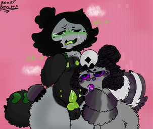 animal_genitalia animal_penis anthro balls black_body black_fur black_hair blush bodily_fluids canine_genitalia canine_penis claws cum duo erection eyewear fangs fur fur_markings genital_fluids genitals glasses grey_body grey_fur hair heart_symbol knot licking male male/male markings multi_arm multi_eye multi_limb multi_nipple nipples nude open_mouth penis pink_background purple_eyes sex simple_background sparkles sparkling_eyes tail tears tears_of_pleasure teeth tongue tongue_out white_body white_fur sosu-the-blue-wolf nick_(beastbeans) velley_(beastbeans) arachnid arthropod spider absurd_res colored digital_drawing_(artwork) digital_media_(artwork) hi_res