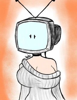 abstract_background big_breasts black_choker black_jewelry black_necklace breasts choker cleavage clothed clothing curvy_figure electronics eyelashes female for_a_head front_view hourglass_figure jewelry looking_at_viewer mouthless necklace not_furry off_shoulder screen screen_face simple_eyes small_waist solo standing sweater television topwear white_clothing white_sweater white_topwear ultraneeks cc-by-nc-nd creative_commons tabitha_(ultraneeks) humanoid object_head screen_head tv_head digital_drawing_(artwork) digital_media_(artwork) half-length_portrait hi_res portrait signature