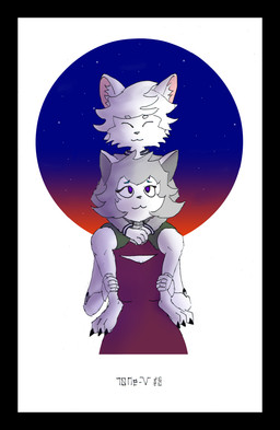 anthro black_border border bottomwear breasts carrying_another cleavage clothed clothing cutout dress female grey_hair hair larger_female machine male night red_clothing red_dress shorts size_difference smaller_male star white_hair 10ne-v alexa_(10ne-v) canid canine fox living_machine mammal robot hi_res