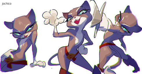 anthro belt big_eyes black_body black_fur blade blue_eyes boots butt clothing dagger eyebrows eyelashes female footwear frown fur gesture grin hand_on_hip happy holding_object holding_weapon long_tail looking_at_viewer melee_weapon mostly_nude mostly_nude_anthro mostly_nude_female pointy_ears pose prick_ears pupils sharp_fangs shoes simple_background sitting smile smirk solo tail waving weapon white_background white_body white_eyebrows white_fur white_pupils jochico dreamworks puss_in_boots_(franchise) kitty_softpaws domestic_cat felid feline felis mammal tuxedo_cat 2022 hi_res signature