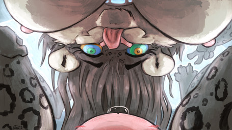 anthro belly big_breasts breasts cock_transformation collar first_person_view fluffy fluffy_tail fur grey_body grey_fur gynomorph hair hypnosis intersex long_hair mind_control ringed_eyes spots tail tongue tongue_out transformation upside_down white_body white_fur animancer safwan felid mammal pantherine snow_leopard 16:9 2026 absurd_res hi_res widescreen