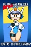 breasts female hand_on_hip looking_at_viewer machine not_furry solo text thick_thighs thigh_strap wide_hips roger_bacon mighty_switch_force! wayforward patricia_wagon humanoid robot robot_humanoid 2:3 english_text hi_res image_macro lol_comments meme reaction_image