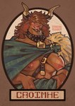 accessory anthro areola belt blush breast_pin breasts facial_piercing female furgonomics horn horn_accessory horn_cap nipples nose_piercing nose_ring piercing ring_piercing septum_piercing septum_ring solo squiddz scottish_highland_cow hi_res