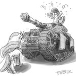 anthro armor cutie_mark duo female feral headgear helmet horn panzer panzerkampfwagen_(tank) tank_(vehicle) vehicle wings pluckyninja friendship_is_magic hasbro my_little_pony mythology pinkie_pie_(mlp) princess_celestia_(mlp) earth_pony equid equine horse mammal mythological_creature mythological_equine pony winged_unicorn 1:1 2014 digital_media_(artwork) monochrome