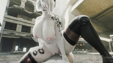 5_fingers alternate_species anthro anthro_on_anthro anthro_on_top anthro_penetrated anthro_penetrating anthro_penetrating_anthro anthro_pov areola big_breasts black_clothing black_footwear blue_eyes bodily_fluids boots bouncing_breasts breasts city clothing consistent_pov cowgirl_position cum cum_from_vagina cum_in_vagina cum_inside detailed_fur duo faceless_character female female_on_top female_orgasm female_penetrated fingers first_person_view fluffy footwear from_front_position fur fur_markings furrification genital_fluids genitals glowing glowing_eyes hair hair_over_eye high_heeled_boots high_heels huge_breasts humanoid_genitalia inner_ear_fluff leaking_cum legwear looking_at_viewer looking_pleasured lying male male/female male_penetrating male_penetrating_female male_pov markings mostly_nude nipples nude nude_anthro on_back on_bottom on_top open_mouth orgasm orgasm_face outside_sex penetration penile penile_penetration penis penis_in_vagina pink_areola pink_nipples realistic_fur ruins sex shaking shaking_orgasm shoes spread_legs spreading tail teeth thick_thighs thigh_highs tuft vaginal vaginal_penetration vulva white_body white_fur white_hair furflection mayosplash_(modeler) nier_automata platinumgames yorha_2b felid mammal pantherine snow_leopard 16:9 3d_(artwork) 3d_animation animated detailed digital_media_(artwork) huge_filesize long_playtime loop sound webm widescreen