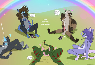 2_penises ambiguous_gender animal_genitalia animal_penis anthro blue_eyes blue_penis brown_hair dialogue female fingering fingering_self first_person_view fur genitals green_body grey_body grey_fur grey_markings group group_masturbation hair hemipenes looking_at_porn male male_focus male_pov markings masturbation multi_genitalia multi_penis outside penis pink_penis pornography public_masturbation purple_body purple_fur rainbow red_markings speech_bubble tan_body tan_fur text pankallisti aisling_(mistyfur) circe_(pankallisti) malakai_(malakai) rivocie_(rawrzky) waschbar_(character) canid canine canis lizard mammal murid murine procyonid raccoon rat reptile rodent scalie wolf english_text hi_res daughter_(lore) indirect_incest_(lore) mother_(lore) mother_and_child_(lore) mother_and_daughter_(lore) mother_and_son_(lore) parent_(lore) parent_and_child_(lore) parent_and_daughter_(lore) parent_and_son_(lore) son_(lore)