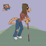 anthro blind chibi clothed clothing disability eyewear female glasses music orange_body solo tongue tongue_out walking_stick slumbloom cavemanon_studios snoot_game bianca_(bybuckett) fan_character dinosaur prehistoric_species reptile scalie 1:1 360_fov 3d_(artwork) animated digital_media_(artwork) long_playtime sound webm