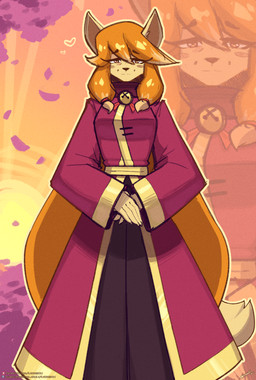 5_fingers amber_eyes anthro asian_clothing bell breasts cherry_blossom cherry_blossom_tree cherry_tree clothing east_asian_clothing eyebrows eyelashes female fingers flower fruit_tree hair heart_symbol japanese_clothing kimono orange_hair plant prunus_(flower) smile solo tan_body tree lyorenth-the-dragon undertale_(series) undertale_yellow ceroba_ketsukane canid canine fox mammal 2026 hi_res