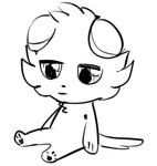 ambiguous_gender anthro black_eyes black_nose fluffy fluffy_tail fur looking_down mouth_closed pawpads paws sad simple_background sitting solo tail white_background flavia-elric nintendo pokemon espurr generation_6_pokemon pokemon_(species) 2019 digital_media_(artwork) monochrome sketch