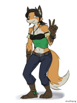 anthro belt black_hair black_nose blue_eyes bottomwear bracelet breasts brown_markings clothed clothing dipstick_tail female fingers fur gesture gloves_(marking) hair hand_gesture jewelry leg_markings looking_at_viewer markings multicolored_body multicolored_fur navel orange_body orange_fur pants pendant shirt simple_background small_breasts smile socks_(marking) solo standing tail tail_markings topwear v_sign white_background white_body white_fur sealer4258 luna_(sealer4258) canid canine fox mammal red_fox true_fox digital_media_(artwork) hi_res