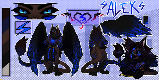2_penises 4_eyes accessory anthro beak big_penis black_body black_sclera blue_eyes brown_body chibi cock_ring diphallism front_view genitals glowing glowing_eyes glowing_genitalia glowing_markings horizontal_diphallism huge_penis hyper hyper_genitalia hyper_penis jewelry lightning_bolt lightning_bolt_marking male markings masculine masculinity multi_eye multi_genitalia multi_penis multicolored_body muscular muscular_anthro muscular_male penis penis_accessory penis_jewelry rear_view scar solo tail tail_tuft tattoo tuft wings amat3rasu mythology alekdagryph avian deity felid feline gryphon mammal mythological_avian mythological_creature absurd_res hi_res model_sheet