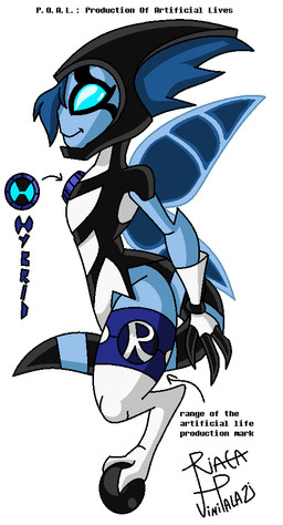 blue_body blue_eyes blue_hair blue_skin clothed clothing footwear fusion gloves hair handwear legwear markings omnitrix pattern_clothing sharp_fingers simple_background socks solo striped_clothing striped_markings striped_tail stripes tail tail_markings text wings riaea ben_10 cartoon_network alien alien_humanoid dinosaur dromaeosaurid fairy humanoid hybrid kineceleran nemuina prehistoric_species reptile saurischian scalie theropod velociraptor english_text
