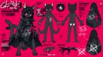 2_tails 5_fingers anthro barcode barcode_tattoo biped black_body black_fur black_hair cjk_character claws color_swatch fangs fingers fur hair inner_ear_fluff kemono male multi_tail pawpads pink_pawpads red_eyes solo tail tattoo teeth text tuft blaedic asian_mythology east_asian_mythology japanese_mythology mythology claw_(blaedic) domestic_cat felid feline felis mammal nekomata yokai 16:9 absurd_res english_text hi_res korean_text model_sheet translated widescreen