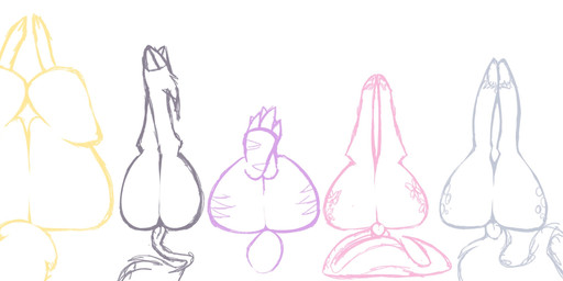 anthro big_butt butt dock_(anatomy) female group hooves horn lying_on_ground on_ground tail shinkaku friendship_is_magic hasbro my_little_pony mythology them's_fightin'_herds derpy_hooves_(mlp) fluttershy_(mlp) nidra_(tfh) oleander_(tfh) paprika_paca_(tfh) camelid equid equine horse mammal mythological_creature mythological_equine pony unicorn hi_res