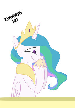 dialogue feathered_wings feathers female feral hair horn multicolored_hair simple_background smile solo text white_background white_body white_feathers wings unknown_artist friendship_is_magic hasbro my_little_pony mythology princess_celestia_(mlp) equid equine mammal mythological_creature mythological_equine winged_unicorn english_text reaction_image source_request