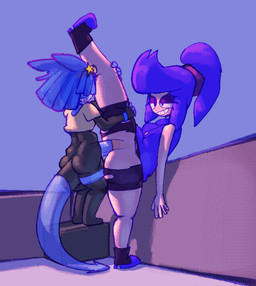 5_fingers anal anal_penetration anthro anthro_penetrating anthro_penetrating_human ballerina_position big_penis black_boots black_clothing black_footwear black_legwear black_thigh_highs black_topwear blue_body blue_boots blue_clothing blue_footwear blue_hair boots bottomwear bouncing_breasts breasts clothing duo ear_piercing ear_ring eyeshadow female female_penetrated femboy fingerless_gloves fingers footwear genitals gloves grin hair handwear height_assist huge_penis human_on_anthro human_penetrated interspecies jewelry larger_female leg_grab legwear long_tail makeup male male/female male_penetrating male_penetrating_female narrowed_eyes necklace nude penetration penile penile_penetration penis penis_in_ass piercing ponytail purple_background purple_clothing purple_eyeshadow purple_hair purple_topwear ring_piercing sex shoes shorts simple_background size_difference small_but_hung smaller_male smile spandex spandex_shorts standing standing_sex tail thigh_highs thrusting tight_bottomwear tight_clothing tight_shorts topwear torn_clothing translucent translucent_body white_clothing white_topwear bitwily kai_(bitwily) demon felid feline human hybrid mammal 2025 aliasing animated digital_media_(artwork) frame_by_frame loop seamless_loop