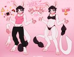 anthro black_hair blue_eyes clothing collar feet female fur hair membrane_(anatomy) pokeball solo text toes triforce underwear webbed_feet webbed_hands white_body white_fur eizenfinch nintendo pokemon the_legend_of_zelda hope_(tinycatskye) ottaroo absurd_res hi_res model_sheet