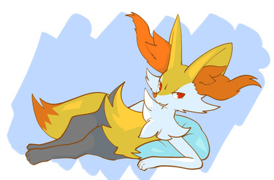 3_fingers 3_toes :3 abstract_background ambiguous_anthro ambiguous_gender anthro arm_tuft bean_bag biped black_body black_fur black_legs blue_background bodily_fluids border cheek_tuft chest_tuft closed_smile digitigrade dipstick_tail eyelashes facial_tuft featureless_crotch feet fingers flat_chested fluffy front_view fur hip_tuft inner_ear_fluff looking_at_viewer lying markings mouth_closed multicolored_body multicolored_fur neck_tuft nude_ambiguous nude_anthro on_side open_mouth orange_body orange_fur orange_inner_ear_fluff orange_nose orange_tail_tip pillow pointy_ears prick_ears red_eyes shoulder_tuft simple_background smile snout solo sweat tail tail_markings toes tuft two_tone_tail white_body white_border white_fur white_hands yellow_body yellow_ears yellow_fur yellow_tail momensarada nintendo pokemon braixen canid generation_6_pokemon mammal pokemon_(species) 2022 cel_shading colored digital_drawing_(artwork) digital_media_(artwork) full-length_portrait hi_res japanese_description portrait shaded