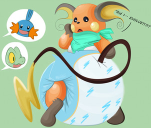 ambiguous_gender anthro black_nose blush blush_lines brown_body brown_tail clean_diaper clothed clothing cutaway dialogue diaper expression_cutaway featureless_feet featureless_hands feet frown glistening glistening_body gloves_(marking) green_background green_kerchief green_neckerchief group hand_on_face kerchief leg_markings lightning_tail long_tail looking_back markings multicolored_body multicolored_tail neckerchief neckwear offscreen_character open_frown open_mouth open_smile orange_body shocked simple_background smile socks_(marking) standing tail text trio wearing_diaper white_body yellow_sclera srbunny649 nintendo pokemon pants_(babypants666) generation_1_pokemon generation_3_pokemon mudkip pokemon_(species) raichu treecko english_text hi_res