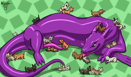 :3 ambiguous_gender anatomically_correct anatomically_correct_genitalia anatomically_correct_penis animal_genitalia animal_penis anus ass_up balls blue_sclera bodily_fluids crossed_legs digitigrade erection feet feline_genitalia feline_penis female feral feral_on_feral feral_penetrated feral_penetrating feral_penetrating_feral foot_fetish foot_play footjob from_behind_position genital_fluids genitals geometric_background glistening glistening_body green_background green_eyes green_sclera group group_sex horn interspecies large_group larger_feral larger_male legs_up long_mouth lying macro male on_back on_front oral orgy pattern_background penetration penile penis penis_size_difference pink_nose pink_penis pink_tongue precum purple_body purple_horn sex simple_background size_difference smaller_feral smile spots stripes tail tapering_penis tongue tongue_out vulva yellow_sclera mushbun mythology domestic_cat dragon felid feline felis mammal mythological_creature mythological_scalie scalie 2020 hi_res