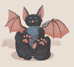 anal anal_fingering anthro anus bat_wings bodily_fluids cum cum_in_ass cum_inside feet fingering genital_fluids genitals male membrane_(anatomy) membranous_wings neck_tuft nude nude_male pawpads paws penis sitting sitting_on_ground solo stretched_anus tuft wings bat mammal absurd_res hi_res
