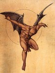 flaccid genitals horn humanoid_pointy_ears male muscular nude penis pointy_ears small_penis solo deimos-remus capcom ghosts_'n_goblins demon gargoyle humanoid hi_res