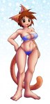 5_toes barefoot big_breasts bikini breasts brown_eyes brown_hair cat_tail clothed clothing crossgender ear_tuft feet female hair huge_breasts mtf_crossgender navel plantigrade skimpy solo stripes swimwear toes tuft two-piece_swimsuit nekonny caribbean_blue nchan_(caribbean_blue) nekonny_(fursona) animal_humanoid cat_humanoid domestic_cat felid felid_humanoid feline feline_humanoid felis human humanoid mammal mammal_humanoid