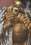 anthro biped brown_body brown_fur brown_nose cigar clothed clothing fur humanoid_hands kemono male musclegut muscular open_clothing open_robe overweight overweight_male robe smoke smoking solo ghq hukuroushi bear mammal 2003 archived_source