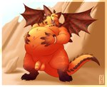 4_fingers anthro balls belly belly_fondling big_belly big_horn fingers flaccid foreskin front_view genitals hand_on_belly holding_belly horn humanoid_genitalia humanoid_penis looking_at_viewer male non-mammal_balls nude open_mouth orange_body orange_scales overweight overweight_anthro overweight_male partially_retracted_foreskin penis scales solo standing tail wings kronexfire activision mythology spyro_reignited_trilogy spyro_the_dragon magnus_(spyro) rescued_dragons_(spyro) dragon mythological_creature mythological_scalie scalie 2018