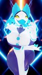 abstract_background anthro arm_under_breasts big_breasts biped blue_body blue_fur bottomwear breasts cable_tail clothed clothing female fur gloves glowing handwear high_collar holding_breast jacket loincloth looking_at_viewer machine no_pupils one_eye_closed open_mouth skirt smile smiling_at_viewer solo tail thick_thighs tongue tongue_out topwear fever-dreamer cryptiacurves_(modeler) blender_cycles deltarune undertale undertale_(series) tasque_manager darkner domestic_cat felid feline felis mammal robot 2023 3d_(artwork) 4k 9:16 absurd_res blender_(artwork) digital_media_(artwork) hi_res