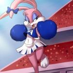 babs_bunny bedroom_eyes bow cheerleader chochi female fur lagomorph looking_at_viewer mammal midriff open_mouth pink_fur pom_poms rabbit skirt solo tiny_toon_adventures tiny_toons warner_brothers
Rating: Safe
Score: 20
User: beartraps
Date: July 03, 2013
