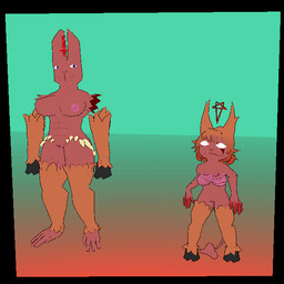 abs big_breasts blood blood_on_hand bodily_fluids breasts duo female genitals hair low_poly muscular nipples nude orange_hair red_body red_skin scratching_butt sharp_teeth shortstack spade_tail strong_female tail teeth vulva vapor_towers myrian_(vapor_towers) demon humanoid 1:1 3d_(artwork) 3d_animation animated blender_(artwork) blender_eevee_(artwork) digital_media_(artwork) loop