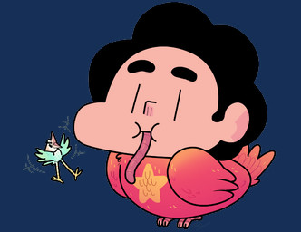 afro alternate_species ambiguous_gender beak duo eating feathers feral forehead_gem furrification gem hair humanoid_face open_mouth pearl_(gem) toony wings discount-supervillain cartoon_network steven_universe pearl_(steven_universe) steven_quartz_universe alien avian bird gem_(species) pearl_(gem_species) worm digital_media_(artwork)