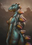 anthro breasts female fin scales solo conditional_dnp inert-ren dinosaucers mythology dinosaur dragon lizard mythological_creature mythological_scalie ornithischian prehistoric_species reptile scalie stegosaurian stegosaurus thyreophoran