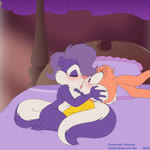 animated_heart anthro anthro_on_anthro bed bow_(feature) bow_accessory bow_ribbon duo ear_bow female female/female fluffy fluffy_tail french_kissing furniture heart_symbol kissing making_out tail twin_bows twin_ear_bows joaoppereiraus subarashi third-party_edit tiny_toon_adventures warner_brothers babs_bunny fifi_la_fume lagomorph leporid mammal mephitid rabbit skunk 1:1 2022 animated high_framerate no_sound short_playtime webm