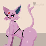 anthro bent_over big_breasts bikini bouncing_breasts breasts butt clothing female fur looking_at_viewer purple_body purple_fur shaking_butt smug solo swimwear twerking two-piece_swimsuit hotto_kakuart nintendo pokemon eeveelution espeon generation_2_pokemon pokemon_(species) 1:1 animated digital_media_(artwork) hi_res no_sound pixel_(artwork) pixel_animation short_playtime webm