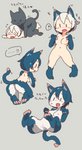 2017 anthro black_body black_fur blue_body blue_fur blush breasts butt countershading dialogue duo exclamation_point felid female fur fur_growth growth hair hi_res human human_on_anthro human_to_anthro interspecies japanese_text male male/female mammal multiple_images navel nude open_mouth pawpads sakamoto_ahiru sequence sex simple_background smile species_transformation surprise tail tail_growth text three_frame_image three_frame_sequence transformation transformation_sequence transformation_through_sex translation_request white_body white_countershading white_hair