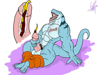 5_fingers abs almost_fully_inside anthro anthro_on_anthro anthro_pred anthro_prey arm_markings balls big_penis biped black_pubes blue_body body_hair bottomwear bottomwear_down chest_hair chest_scar claws clothed clothing cock_vore countershading duo erection extreme_size_difference eyes_closed featureless_chest fingers front_view genitals glans hand_on_own_penis hand_on_penis head_first head_markings humanoid_genitalia humanoid_penis inside_penis internal larger_anthro larger_male larger_pred looking_pleasured male male/male male_pred male_prey markings masturbation micro micro_anthro micro_male multicolored_body muscular muscular_anthro muscular_male neck_markings nude nude_anthro nude_male open_mouth open_smile orange_bottomwear orange_clothing penetration penile penile_masturbation penis pink_glans pink_penis pink_tongue pubes red_body scar sharp_teeth shoulder_markings simple_background sitting size_difference smaller_anthro smaller_male smile tail teeth three-quarter_view tongue tongue_out topless topless_anthro topless_male two_tone_body urethral urethral_penetration vore x-ray_view yellow_body grilder123 abra_(abrahamsillo) grilder_(character) calling_gecko dinosaur dromaeosaurid gecko lizard prehistoric_species reptile saurischian scalie theropod tokay_gecko 2013 signature male_(lore)