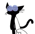 anthro black_body black_fur eyewear female fur glasses knife simple_background solo tail whiskers hmmdotjpg fetch!_with_ruff_ruffman pbs blossom_(fetch_with_ruff_ruffman) domestic_cat felid feline felis mammal digital_media_(artwork) meme