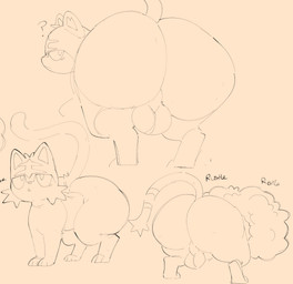 backsack balls big_butt bottom_heavy butt feral fur genitals hair half-closed_eyes looking_back male narrowed_eyes onomatopoeia outside plant quadruped question_mark rear_view shortstack shortstack_male shrub solo sound_effects tail text thick_thighs three-quarter_view wide_hips sushiamazing nintendo pokemon generation_7_pokemon litten pokemon_(species) 2026 absurd_res digital_media_(artwork) hi_res monochrome sketch