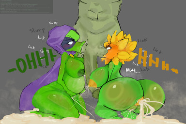 areola ball_lick ball_suck balls belly big_belly big_breasts big_butt big_mouth_(anatomy) big_penis bodily_fluids breasts butt cloak clothing cum cum_from_ass cum_in_ass cum_inflation cum_inside ejaculation excessive_cum excessive_genital_fluids eye_mask eyelashes female flower genital_fluids genitals green_areola green_nipples group hood huge_butt huge_penis humanoid_genitalia humanoid_penis inflation lactating leaf leaf_hair licking moan nipples oral orange_areola orange_face orange_nipples penis petal_hair petals plant plant_hair pseudo_hair rear_view sex siphon_(anatomy) sucking thick_thighs tongue trio vaginal_fluids vaginal_squirting yellow_tongue qwpeowqpe electronic_arts plants_vs._zombies plants_vs._zombies_heroes popcap_games green_shadow solar_flare_(pvz) elemental_creature flora_fauna flower_creature humanoid peashooter_(pvz) sunflower_(pvz) 3:2 hi_res